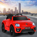 12V Licensed Volkswagen Beetle Ride-On Car for Kids with Remote Control and Music, Red Magic Cars 2