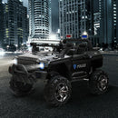 12V Kids Ride-On Police Truck with Remote Control, LED Lights, and MP3 – Black Magic Cars 0