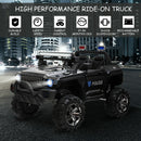 12V Kids Ride-On Police Truck with Remote Control, LED Lights, and MP3 – Black Magic Cars 2