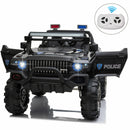 12V Kids Ride-On Police Truck with Remote Control, LED Lights, and MP3 – Black Magic Cars 8