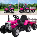 12V Kids Ride-On Battery-Powered Tractor Toy with Trailer and Music Magic Cars Variant 0