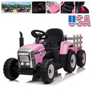 12V Electric Battery-Powered Kids Ride-On Tractor with Trailer and Remote Control Magic Cars 0