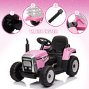 12V Electric Battery-Powered Kids Ride-On Tractor with Trailer and Remote Control Magic Cars 5