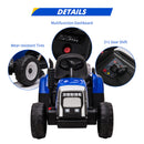 12V Kids Ride-On Tractor Truck with Music and Detachable Trailer for Boys and Girls Magic Cars 12