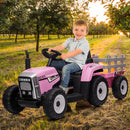 12V Kids Ride-On Tractor Truck with Music and Detachable Trailer for Boys and Girls Magic Cars 3