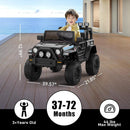 12V Kids 2-Seater Electric Ride-On Truck with Remote Control and Lights, Black Magic Cars 1