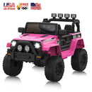 12V Kids 2-Seater Electric Ride-On Truck with Remote Control and LED Lights Rose Magic Cars 0