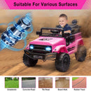 12V Kids Electric Ride-On Truck with LED Lights and 3 Speed Settings Pink Magic Cars 2