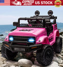 12V Kids Electric Ride-On Truck with LED Lights and 3 Speed Settings Pink Magic Cars 3