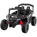 12V Black Electric UTV Ride-On Car for Kids with LED Lights, Music, and Horn Magic Cars Variant 0