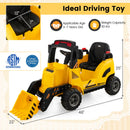 12V Kids Ride-On Construction Tractor with Horn, Music, and LED Tail Lights - Yellow Magic Cars 1