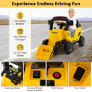 12V Kids Ride-On Construction Tractor with Horn, Music, and LED Tail Lights - Yellow Magic Cars 4