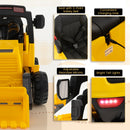 12V Kids Ride-On Construction Tractor with Horn, Music, and LED Tail Lights - Yellow Magic Cars 8