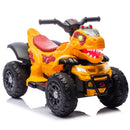 12V Electric Dinosaur Quad ATV for Kids with Bluetooth Music and Lights - Yellow Magic Cars 18