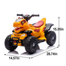12V Electric Dinosaur Quad ATV for Kids with Bluetooth Music and Lights - Yellow Magic Cars 1