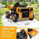 12V Electric Kids Ride-On Dump Truck Construction Vehicle with Remote Control Magic Cars 5