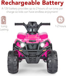 12V Kids Electric Ride-On 4 Wheeler ATV Quad Car Toy with Bluetooth Audio, 2.4 MPH Magic Cars 4