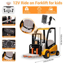 12V Kids Electric Ride-On Forklift Car with Liftable Fork and Remote Control Yellow Magic Cars Variant 0