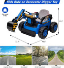 12V Kids Ride-On Excavator Truck with Remote Control and Electric Digging Arm Magic Cars 12