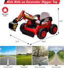 12V Kids Ride-On Excavator Truck with Remote Control and Electric Digging Arm Magic Cars 23