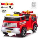 12V Kids Ride-On Firefighter Truck Toy with Fire Gun, Shovel, Loudspeaker, and Music Magic Cars 0