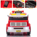 12V Kids Ride-On Firefighter Truck Toy with Fire Gun, Shovel, Loudspeaker, and Music Magic Cars 3