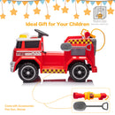 12V Kids Ride-On Firefighter Truck Toy with Fire Gun, Shovel, Loudspeaker, and Music Magic Cars 6
