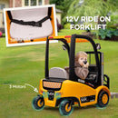 12V Kids Ride-On Forklift Battery Powered Toy with Liftable Fork and Pallet Magic Cars 3