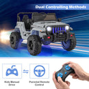 Gray 12V Ride-On Jeep for Kids with 2.4G Remote Control and LED Lights Magic Cars 4