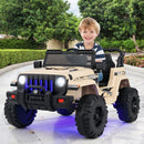 12V Khaki Kids Ride-On Jeep with 2.4G Remote Control and LED Lights Magic Cars 1
