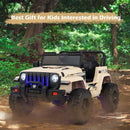 12V Khaki Kids Ride-On Jeep with 2.4G Remote Control and LED Lights Magic Cars 3