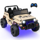 12V Khaki Kids Ride-On Jeep with 2.4G Remote Control and LED Lights Magic Cars Variant 0