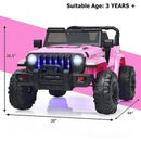 12V Pink Kids Ride-On Jeep Car with 2.4G Remote Control Magic Cars 3