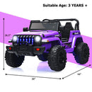 12V Kids Ride-On Jeep Car with 2.4G Remote Control in Purple Magic Cars 3