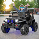 12V Kids Ride-On Jeep Car with 2.4G Remote Control Solid Black Magic Cars 1