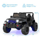 12V Kids Ride-On Jeep Car with 2.4G Remote Control Solid Black Magic Cars 3