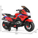 12V Electric Kids Ride-On Motorcycle with Training Wheels and Lights Red Magic Cars 1