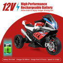 12V Kids Ride-On Motorcycle with Bright LED Headlights and Non-Slip Wheels Red Magic Cars 6