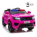 12V Kids Electric Ride-On Police Car with Battery and Remote Control Magic Cars 9