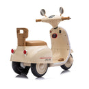 Beige 12V Three-Wheel Kids Scooter with LED Lights and Bluetooth Music for Ages 3-6 Magic Cars 20