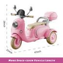 12V Kids Electric Ride-On Moped Motorcycle 2-Seater with Bluetooth and LED Lights Magic Cars 12