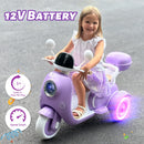 12V Kids Electric Ride-On Moped Motorcycle 2-Seater with Bluetooth and LED Lights Magic Cars 1