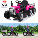 12V Battery-Powered Kids Electric Ride-On Tractor with Trailer, LED Lights, and USB Charging Magic Cars 2