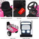 12V Battery-Powered Kids Electric Ride-On Tractor with Trailer, LED Lights, and USB Charging Magic Cars 6