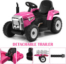 12V Battery-Powered Kids Electric Ride-On Tractor with Trailer, LED Lights, and USB Charging Magic Cars 8