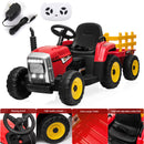 12V Kids Ride-On Electric Tractor Car with Trailer, Remote Control, LED Lights, and MP3 - Red Magic Cars 1