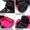 12V Electric Ride-On Tractor with Trailer Battery Powered Toy Car for Toddlers Magic Cars 3