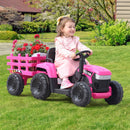 12V Electric Ride-On Tractor with Trailer Battery Powered Toy Car for Toddlers Magic Cars Variant 0