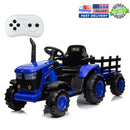 12V Electric Kids Ride-On Tractor Toy with Detachable Trailer and Remote Control Blue Magic Cars 0