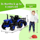 12V Electric Kids Ride-On Tractor Toy with Detachable Trailer and Remote Control Blue Magic Cars 1
